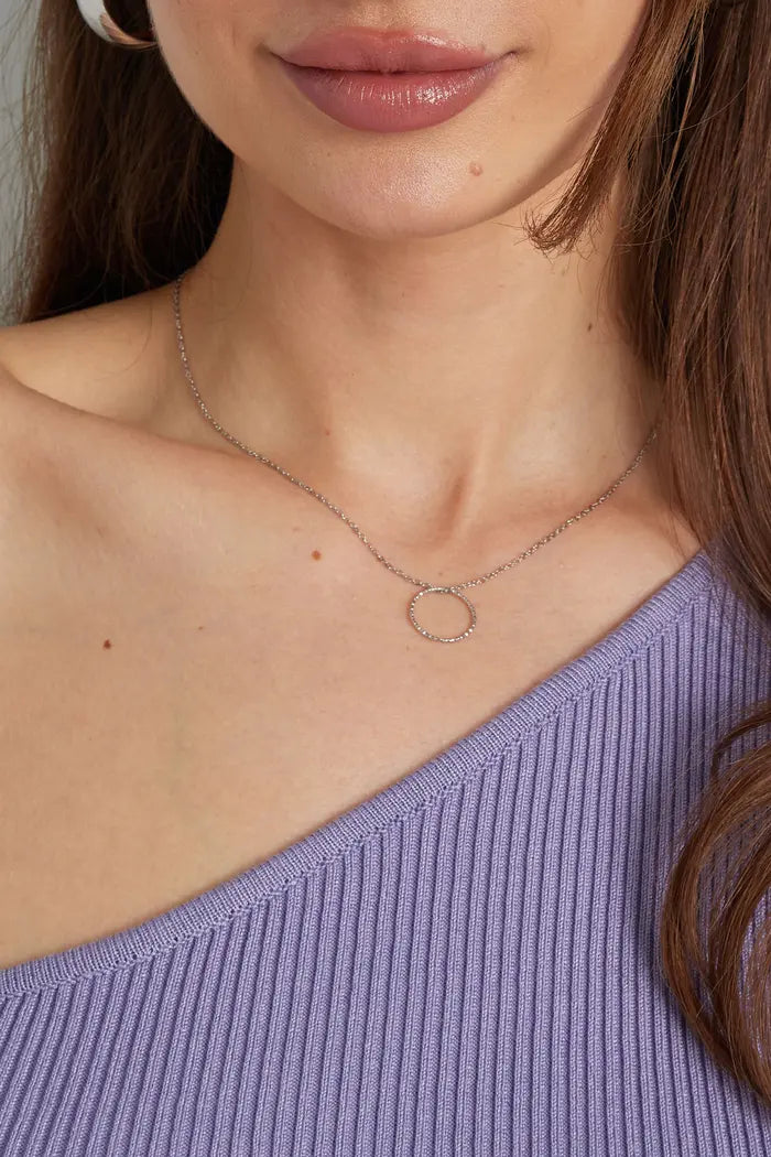 Oval ketting zilver