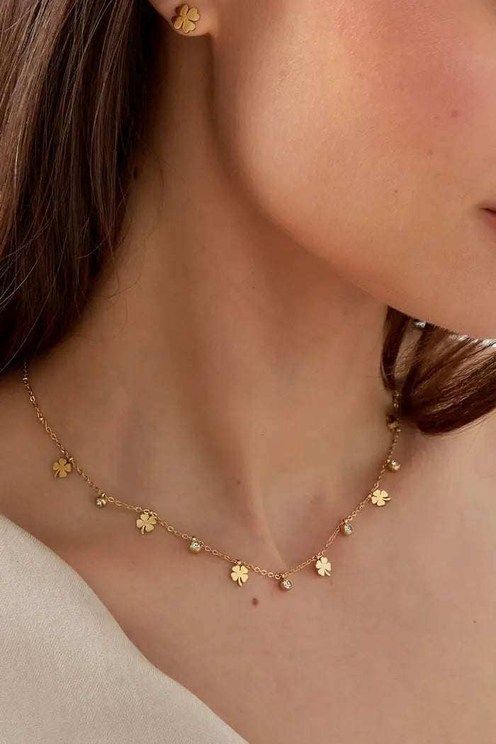 Lucky with diamonds ketting goud