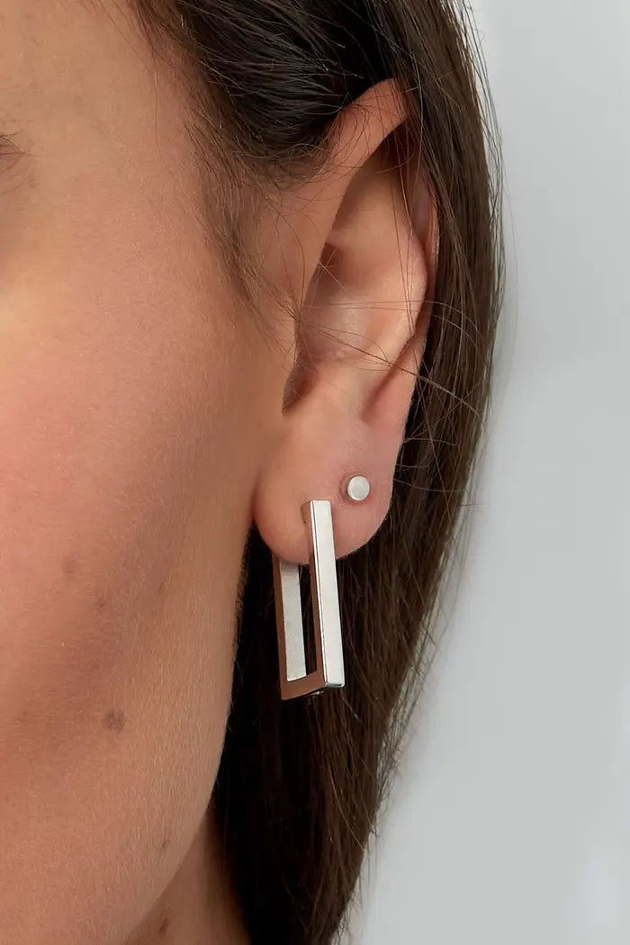 Straight oorbellen zilver