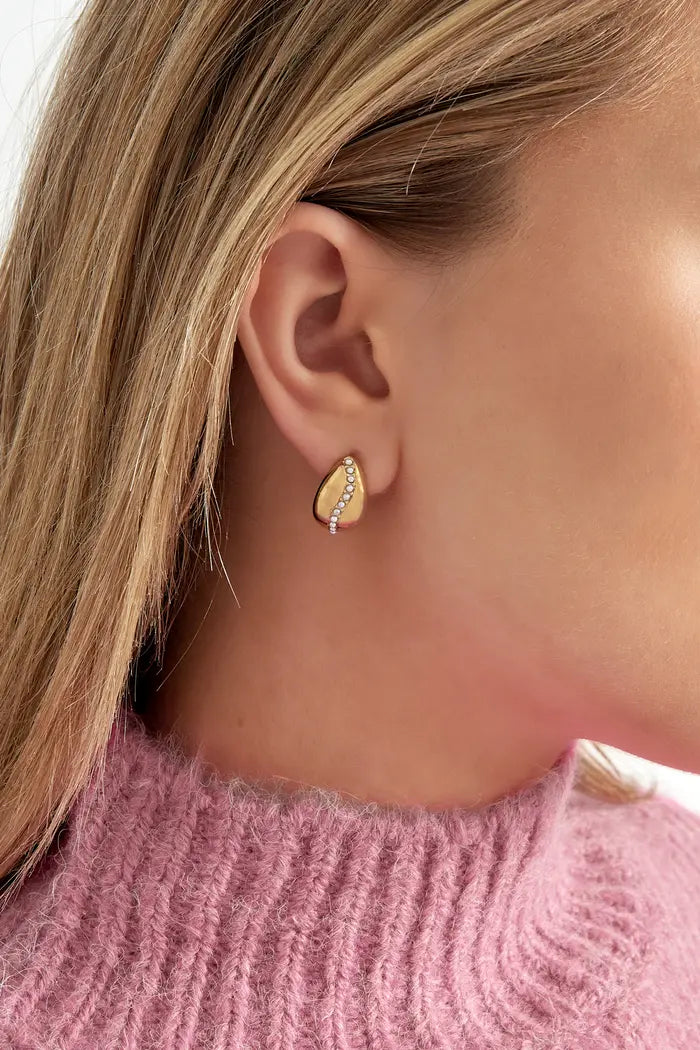 Stone Pearl oorbellen goud