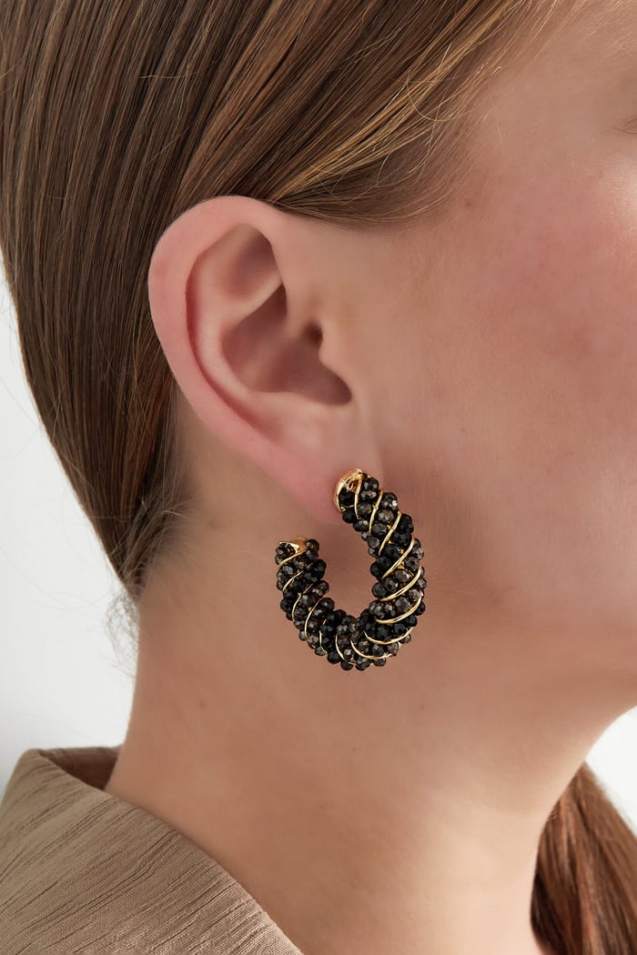 Twisted Grace Oorbellen zwart