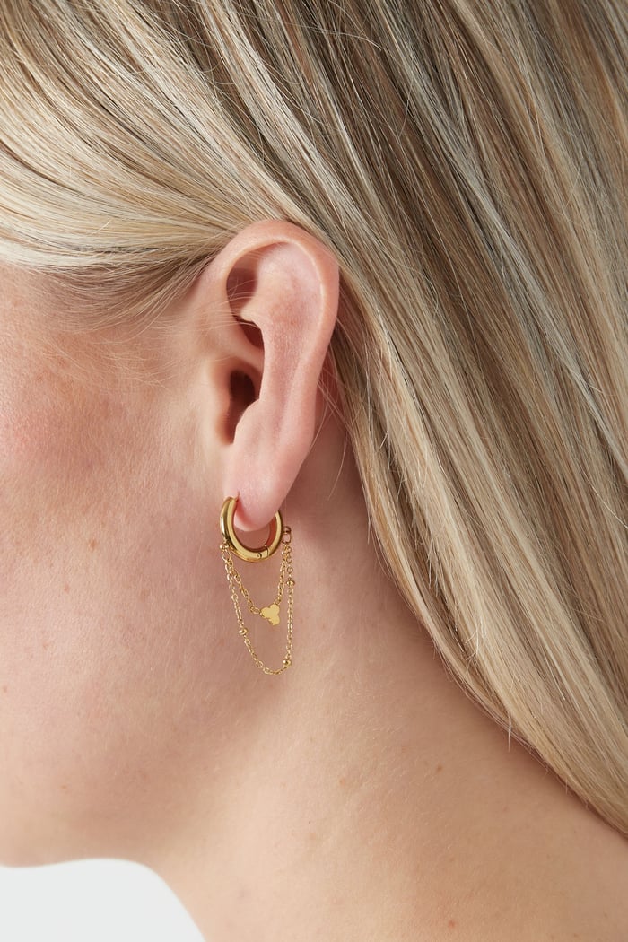 Chain Oorbellen goud/zilver