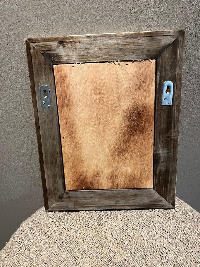 Houten schilderij bizon op heide kleur