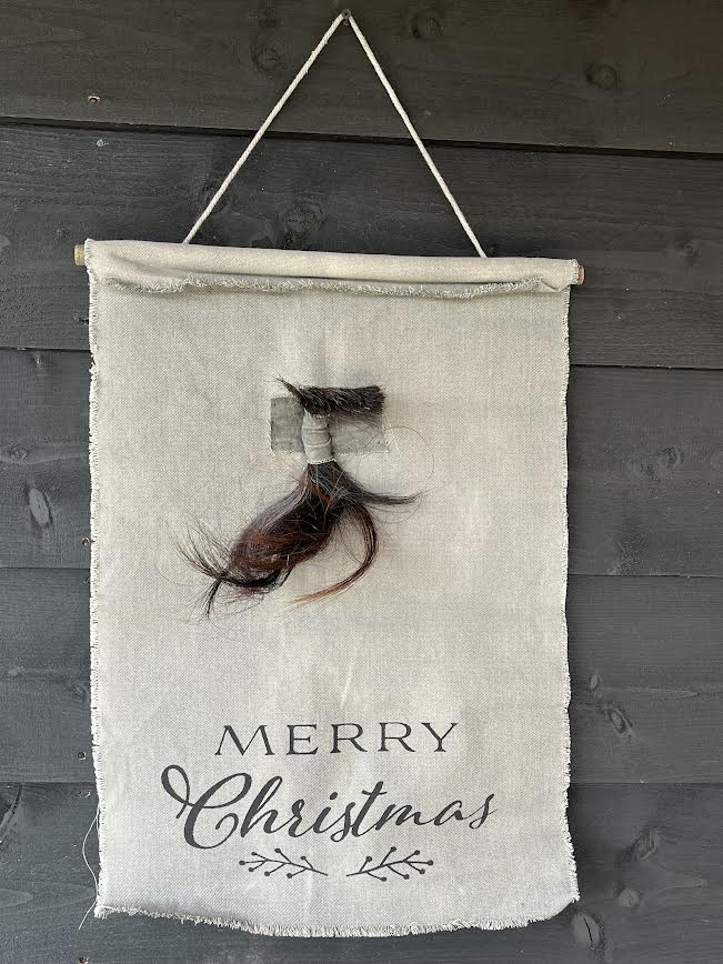 Merry Christmas doek met haar.