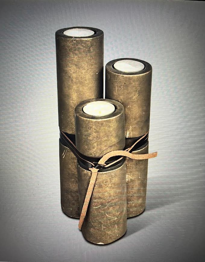 Brynxz set of 3 Tealightholders Leather Rope