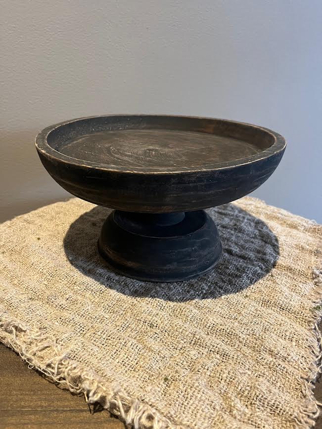 Houten plateau rond donker