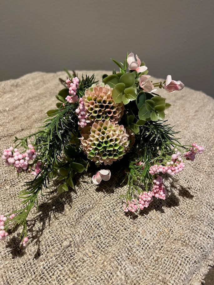 Kunstboeket Dahlia pompon licht rose