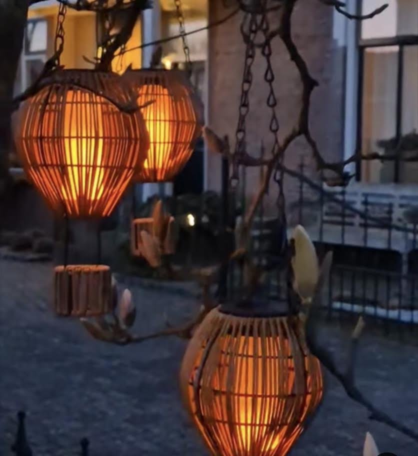 Solar lamp Luchtballon in zwart en bruin