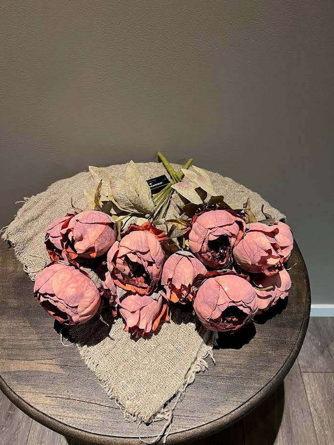 Countryfield bosje kunst pioenrozen rose/rood