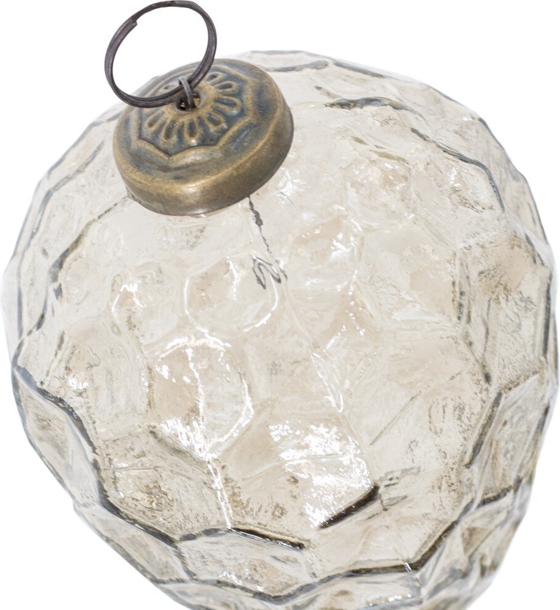 Kerstbal Druppel smoke glas