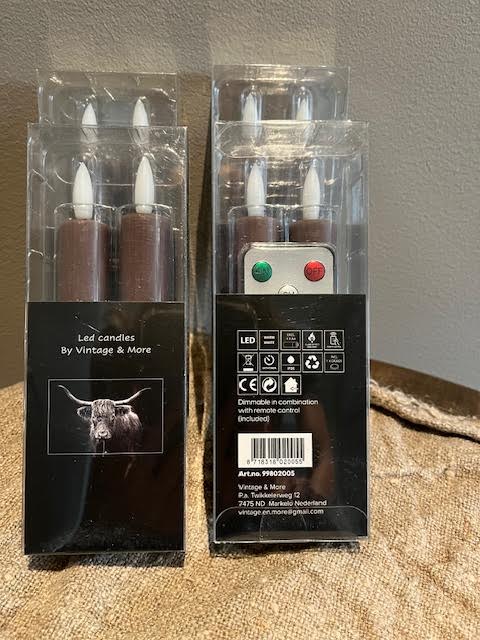 CountryField Led kaarsen bruin 15 cm