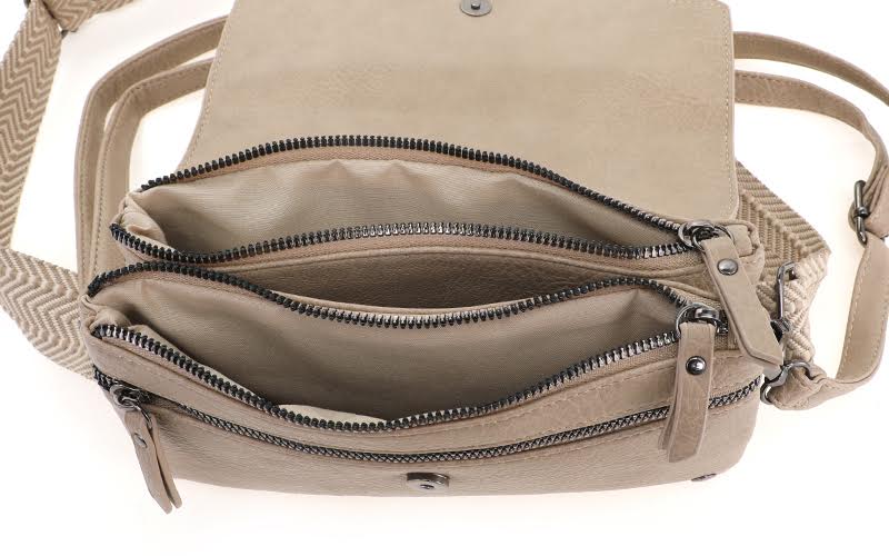 Schoudertas studs khaki