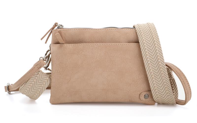 Taupe crossbody en schoudertas