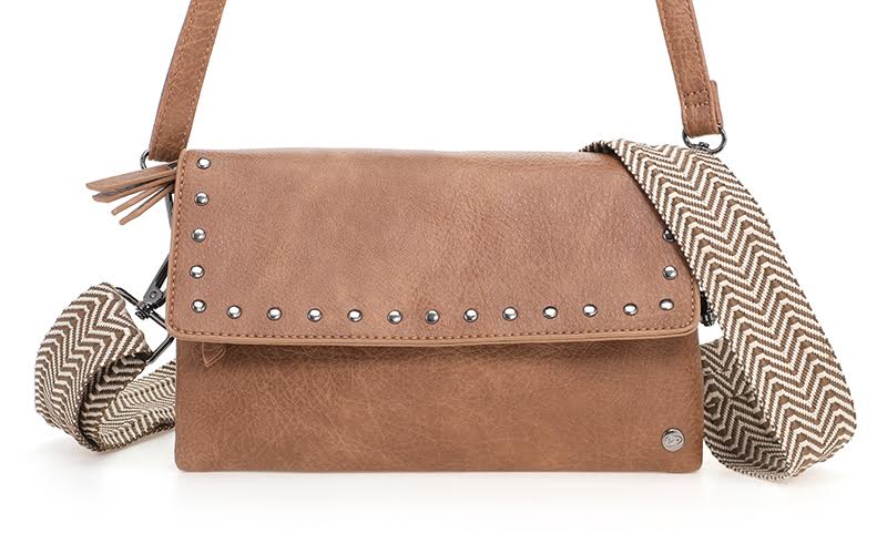 Schoudertas studs camel
