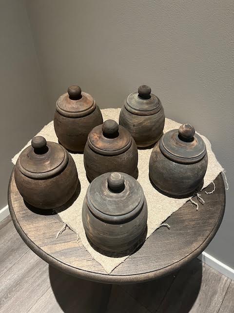 Houten pot met deksel XS