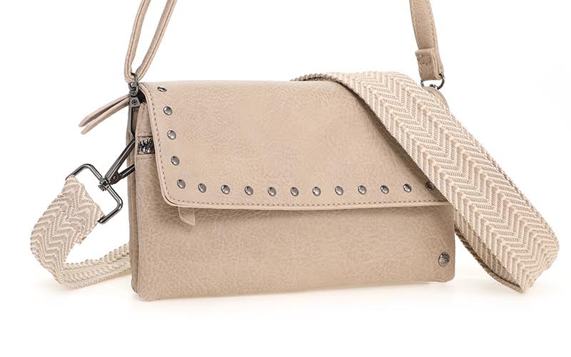 Schoudertas studs khaki