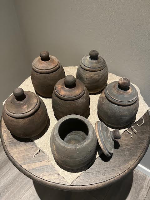 Houten pot met deksel XS
