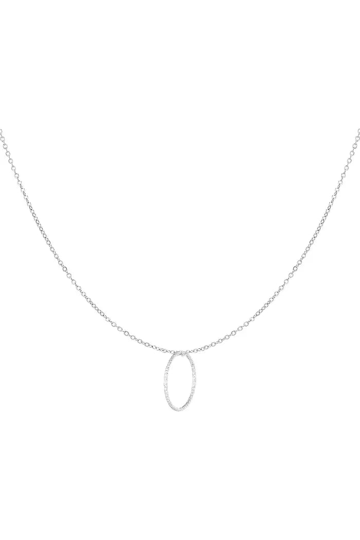 Oval ketting zilver