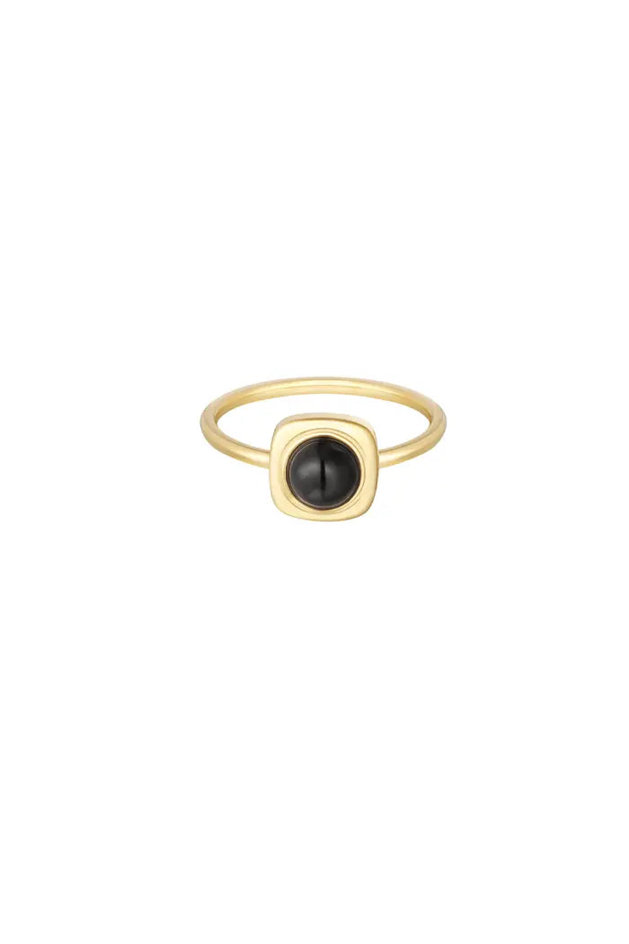 Dot ring goud/zwart