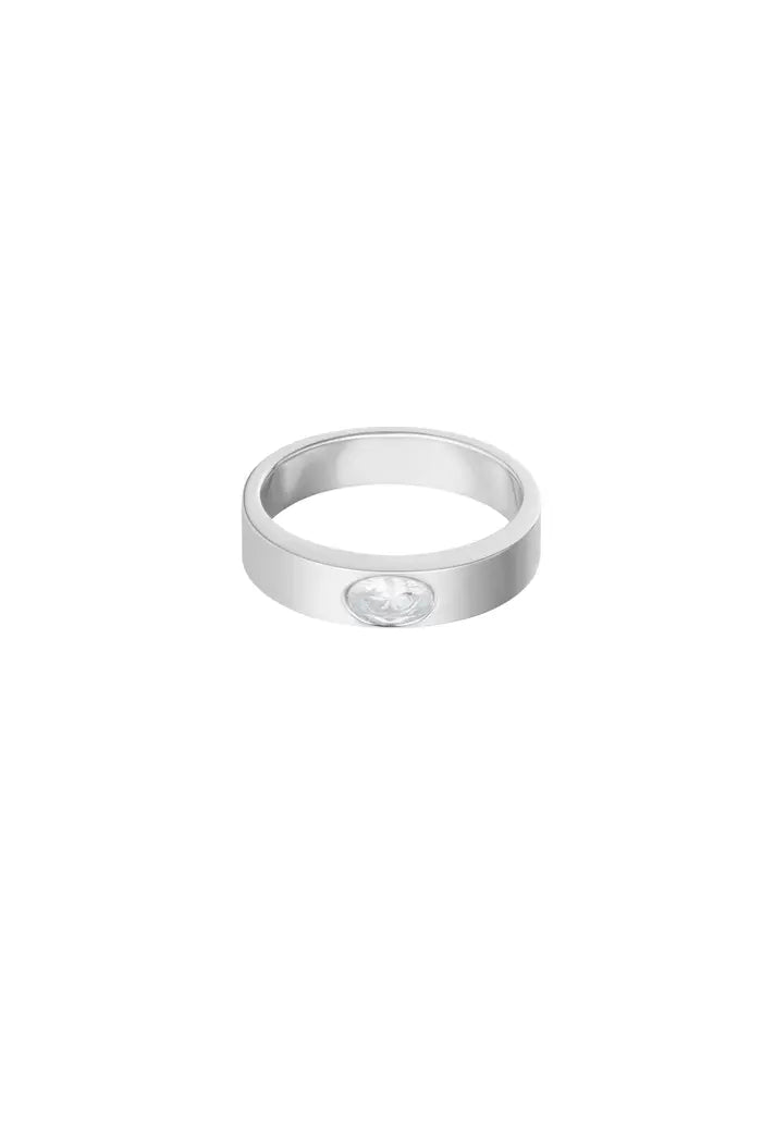 Basic Stone ring zilver