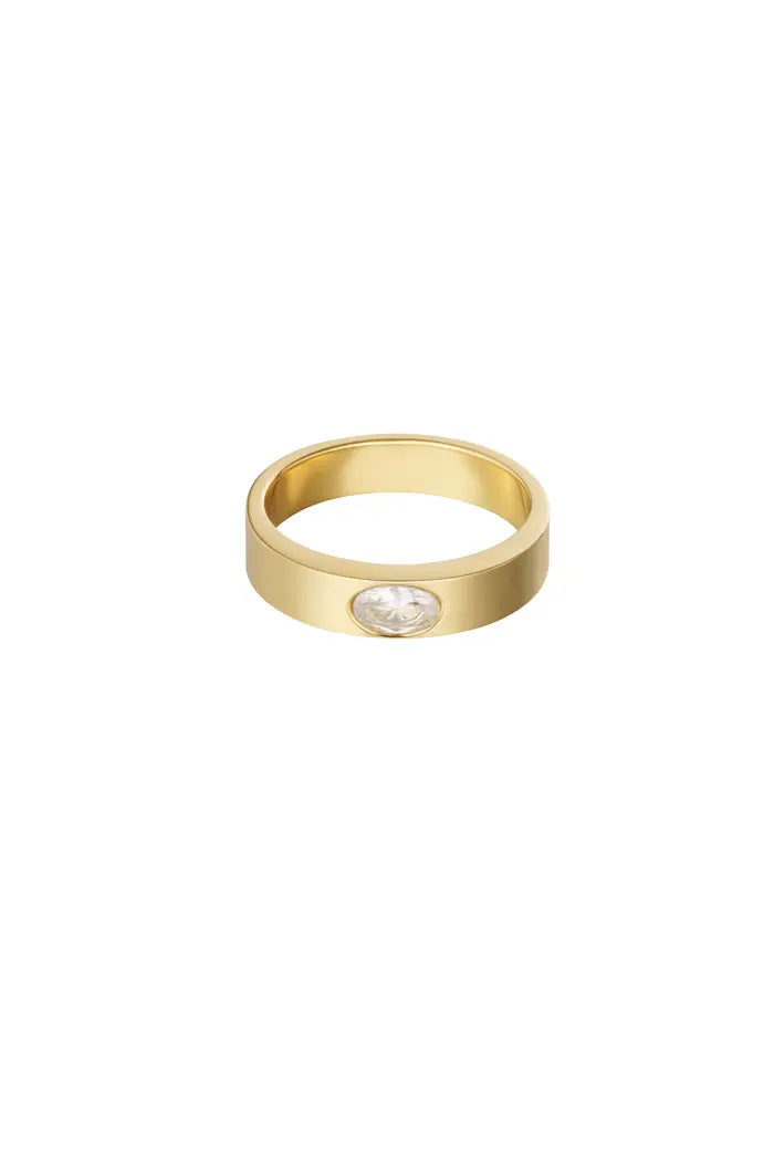 Basic Stone ring goud