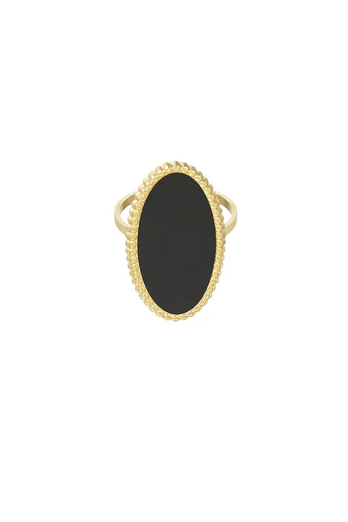 Vintage ring goud/zwart