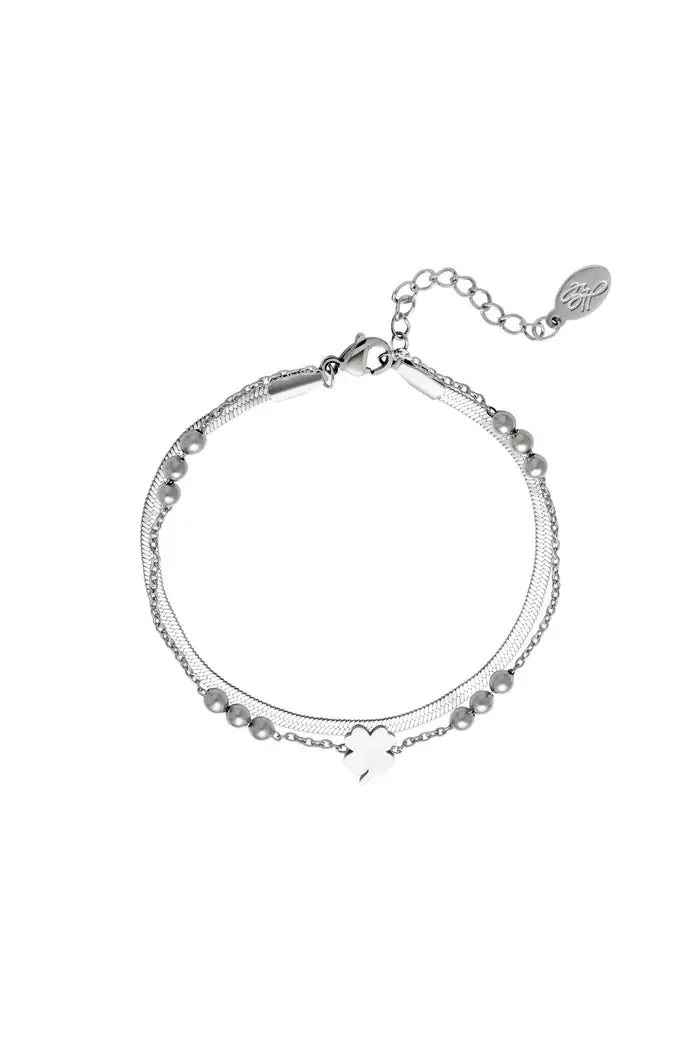 Double luck armband Goud/zilver