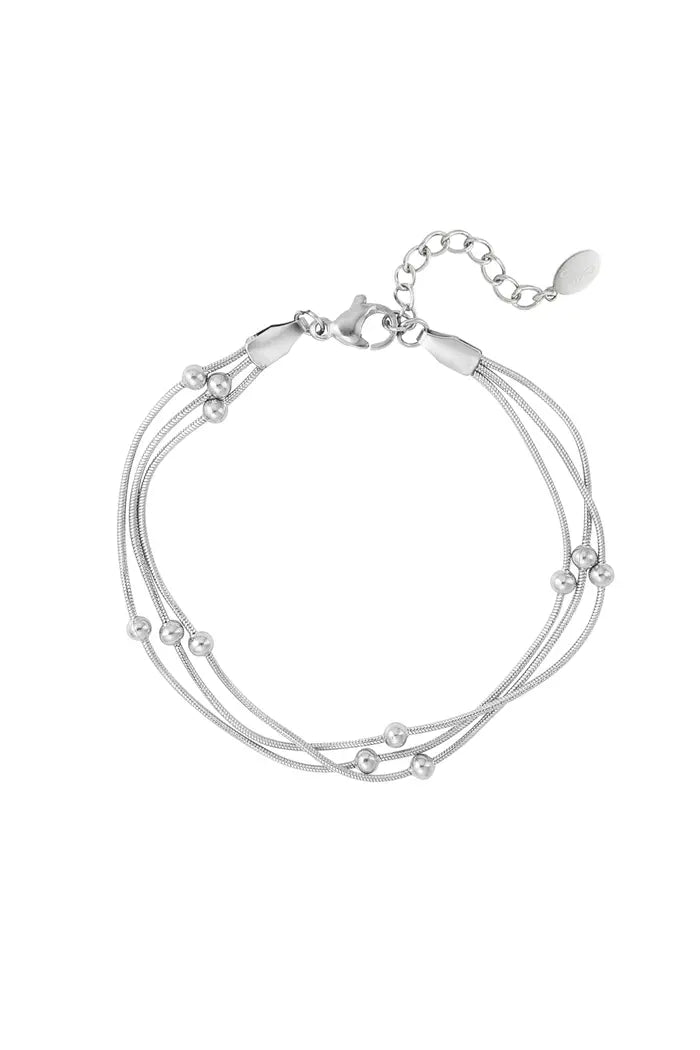 Triple twist armband zilver