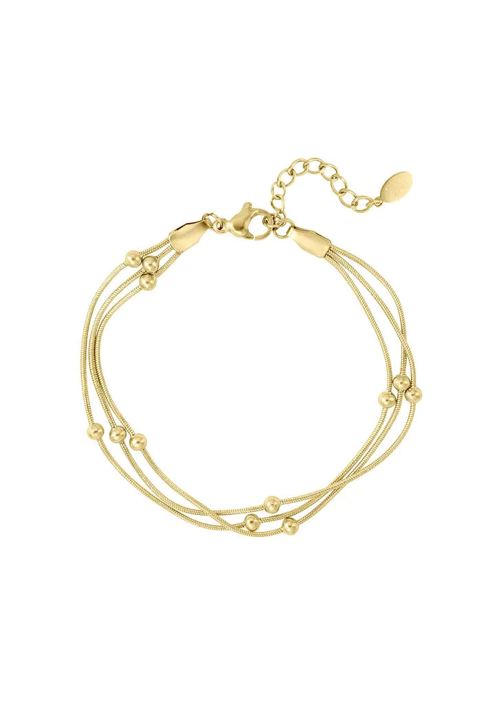 Triple twist armband goud