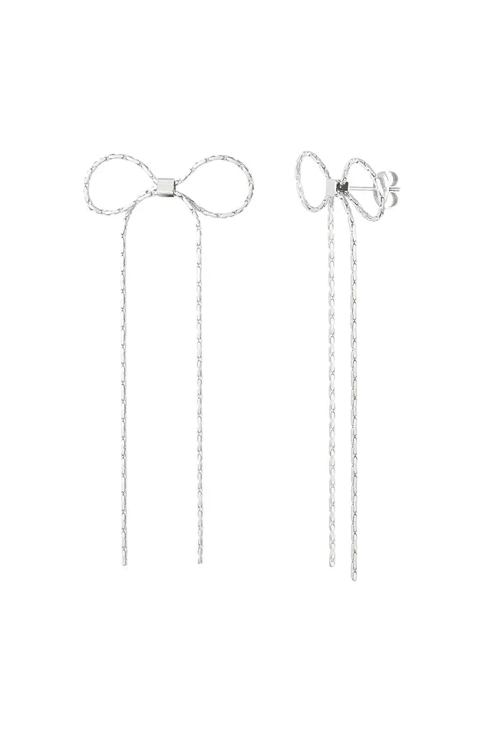Prachtige Bows oorbellen zilver