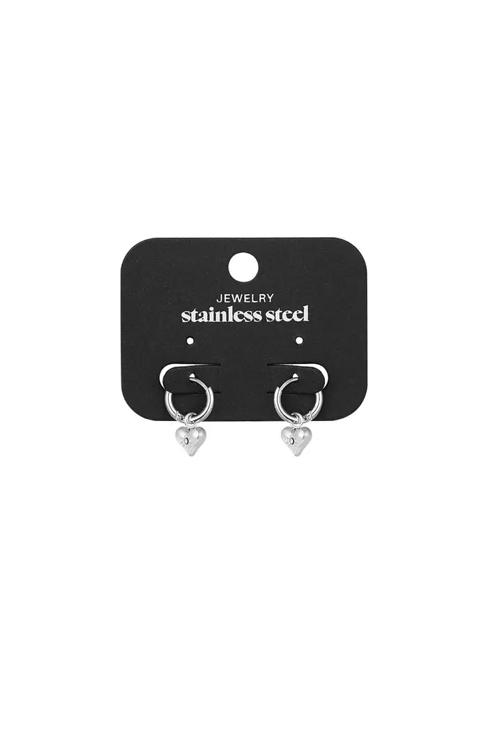 Sun Heart Stone oorbellen zilver