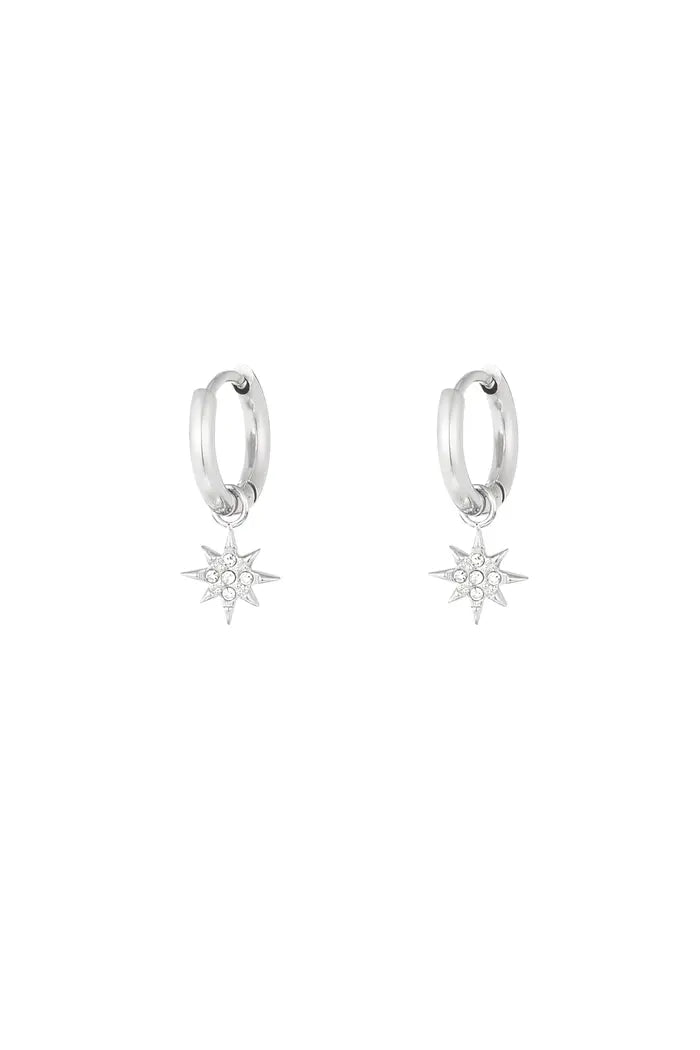 Stardust oorbellen zilver