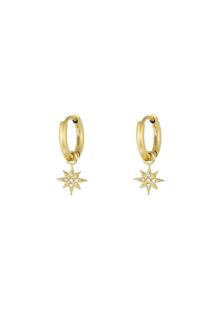 Stardust oorbellen goud