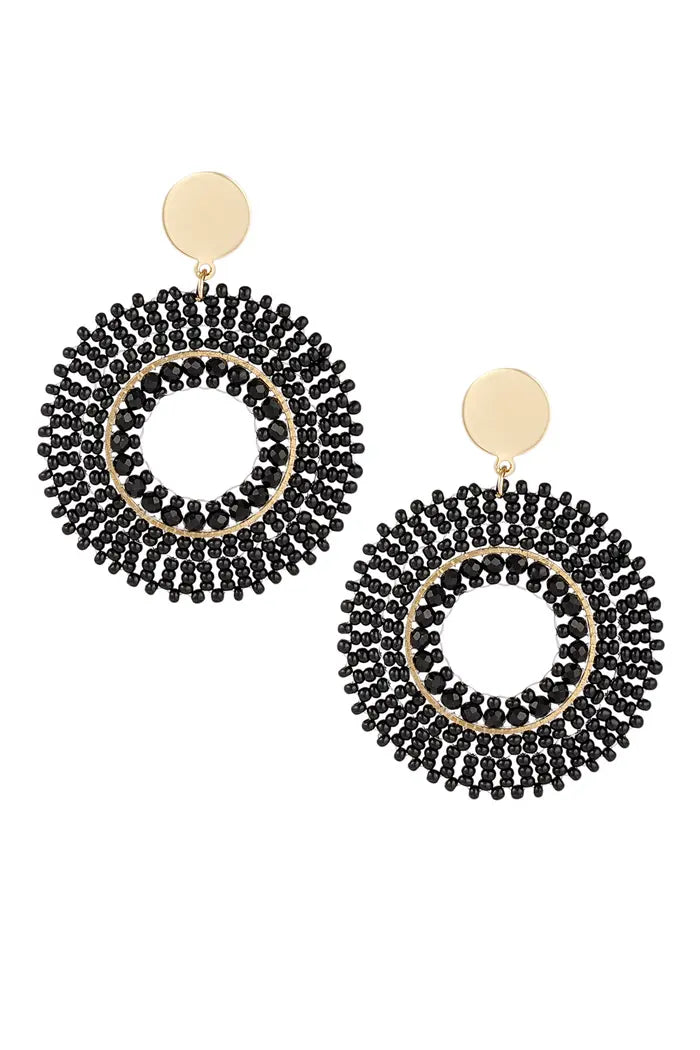 Black and gold oorbellen goud