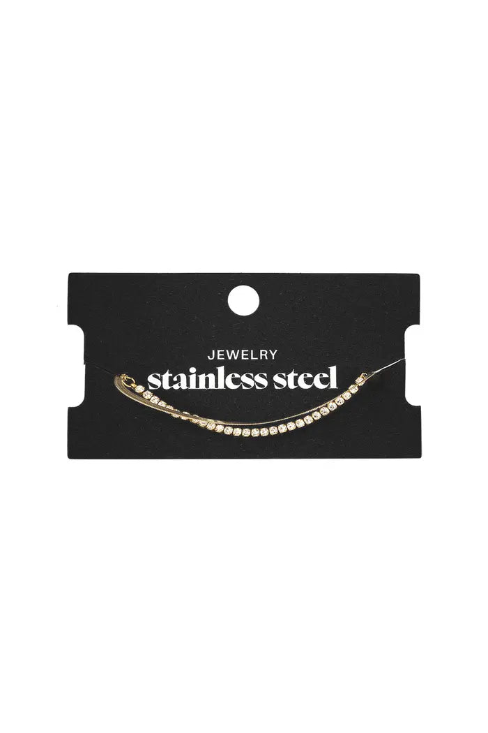 Dubbele armband met diamanten goud