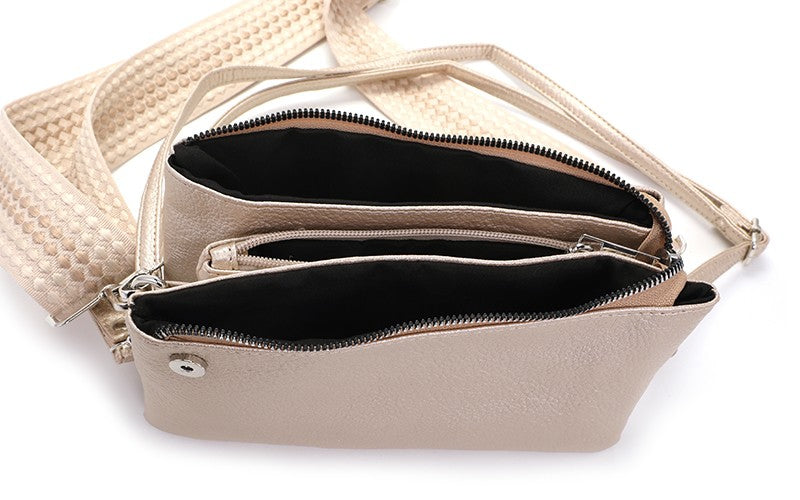 Light taupe telefoon- en schoudertasje Tyler