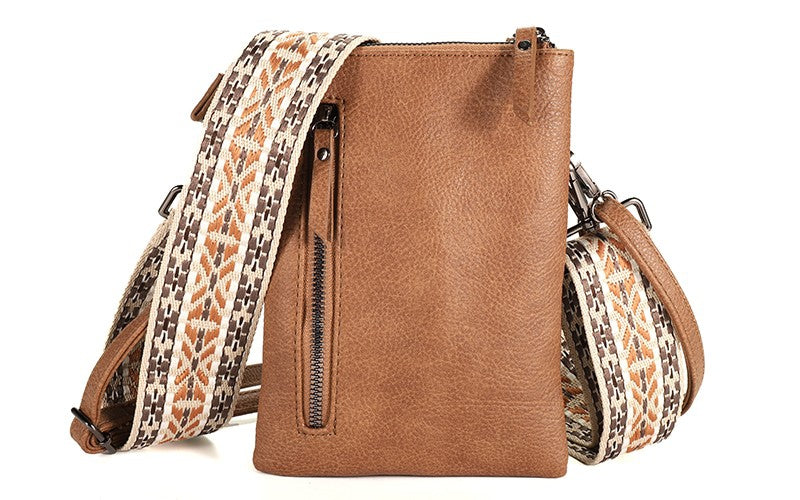 Camel telefoon- en schoudertasje Tyler
