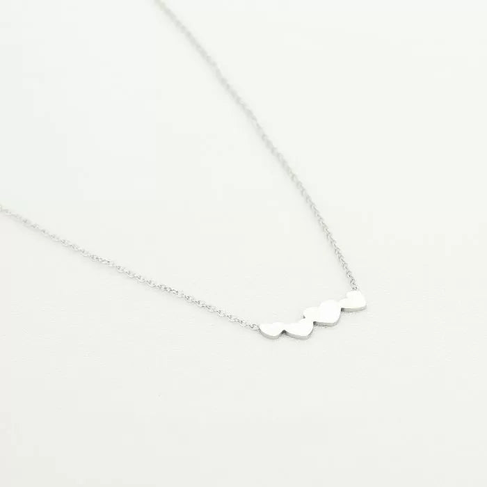 Four hearts zilver ketting