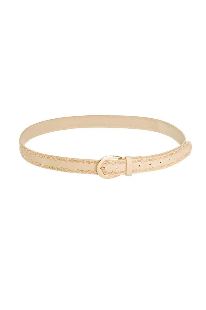 Beige riem met studs