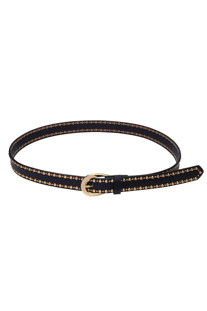 Zwarte riem met gouden studs