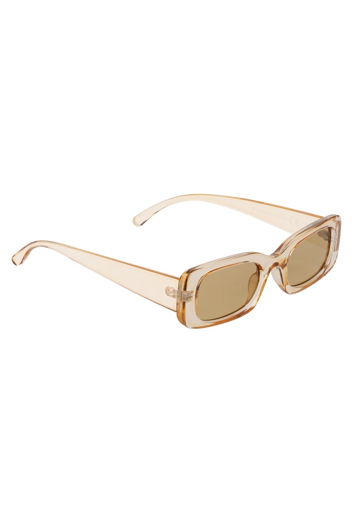 Transparante zonnebril beige