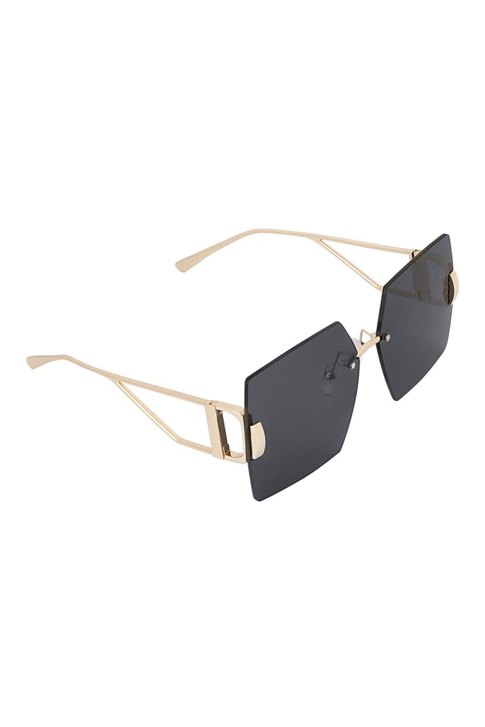 Square zonnebril goud