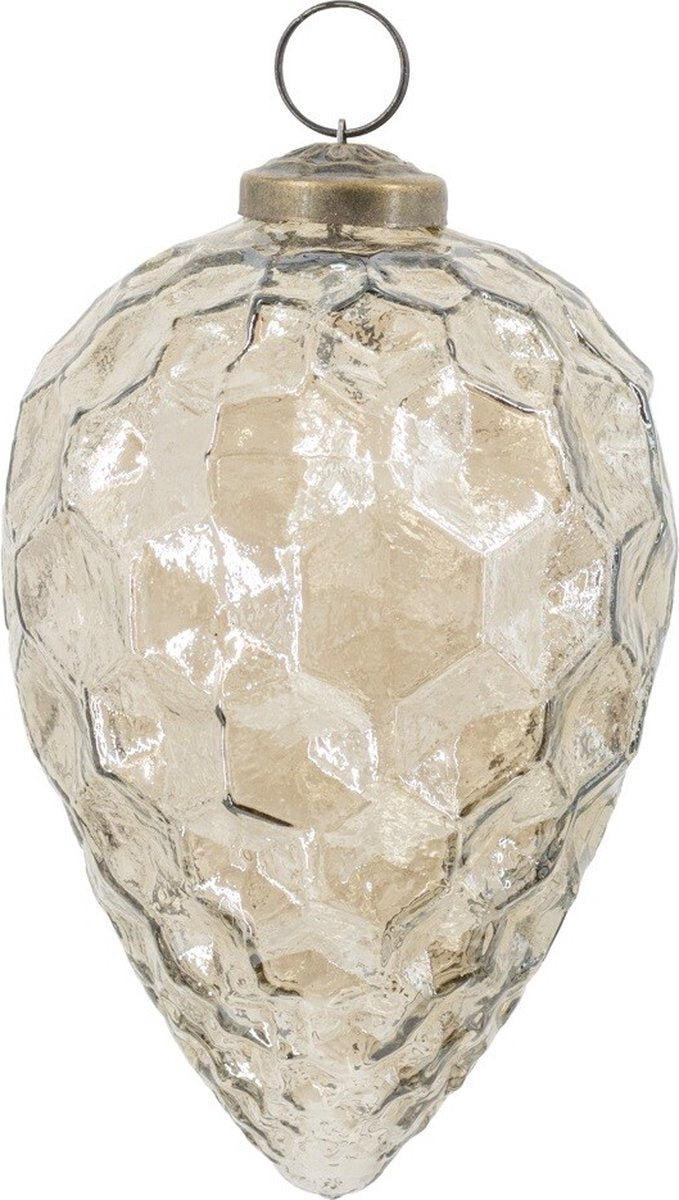 Kerstbal Druppel smoke glas