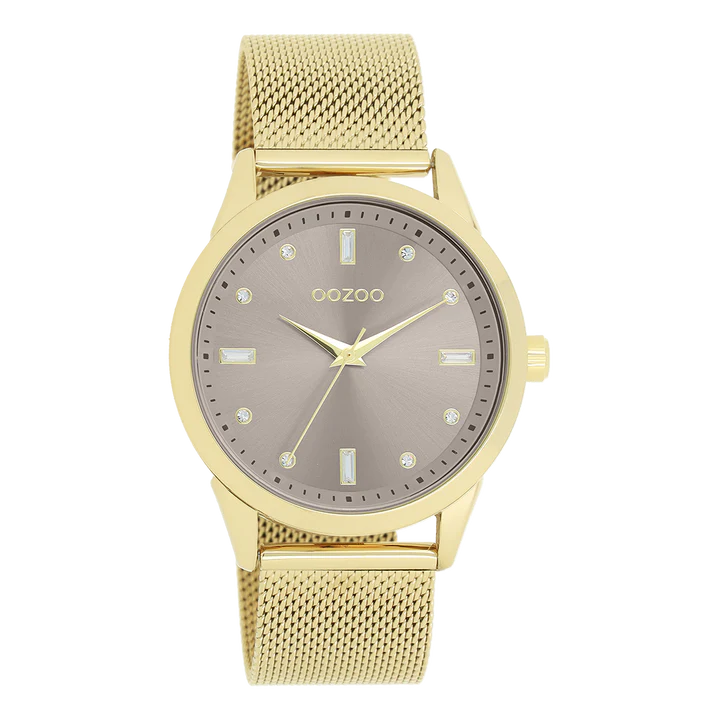 OOZOO goudkleurig horloge strass