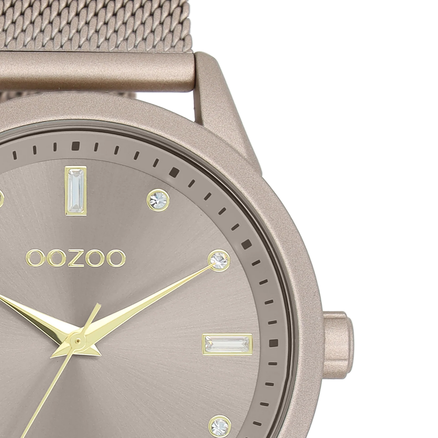 OOZOO Taupe horloge mesh armband