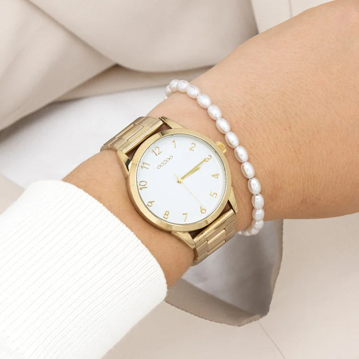 OOZOO goudkleurig horloge grof