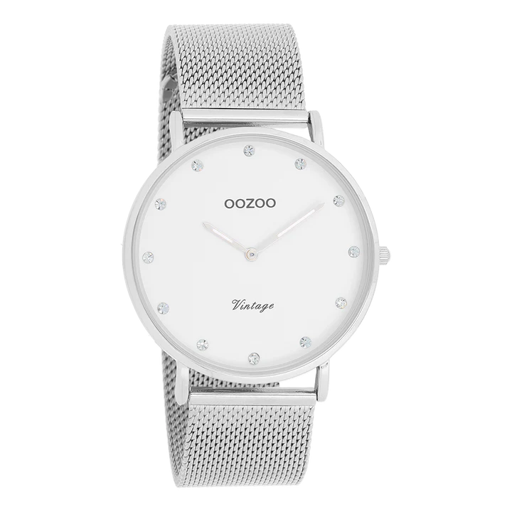 OOZOO zilverkleurig horloge strass