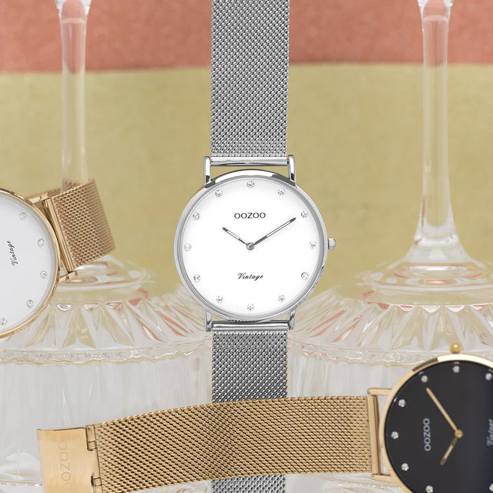 OOZOO zilverkleurig horloge strass