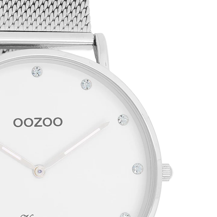 OOZOO zilverkleurig horloge strass