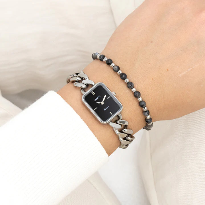 OOZOO schakelhorloge grof zilver